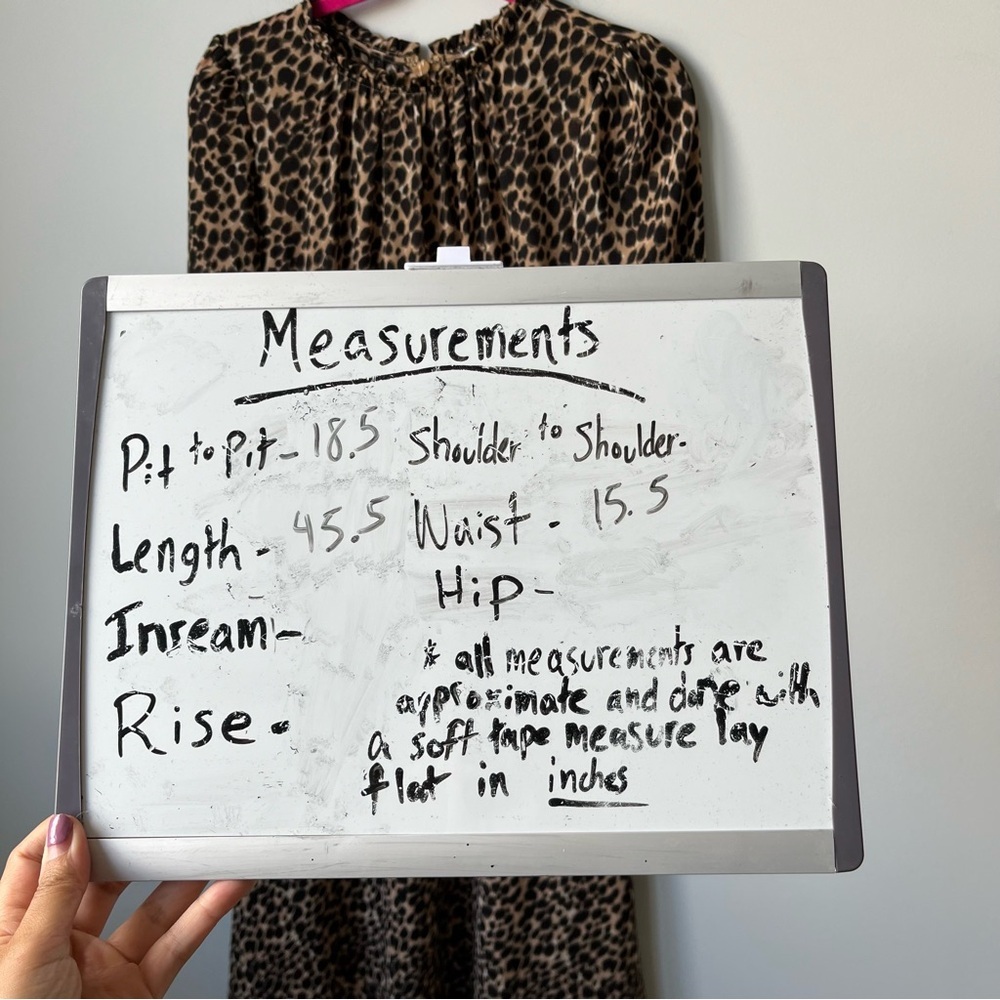 J.Crew Factory Ruffle Neck Peasant Dress Animal Leopard Print Midi Dress Size 6 - Picture 15 of 15